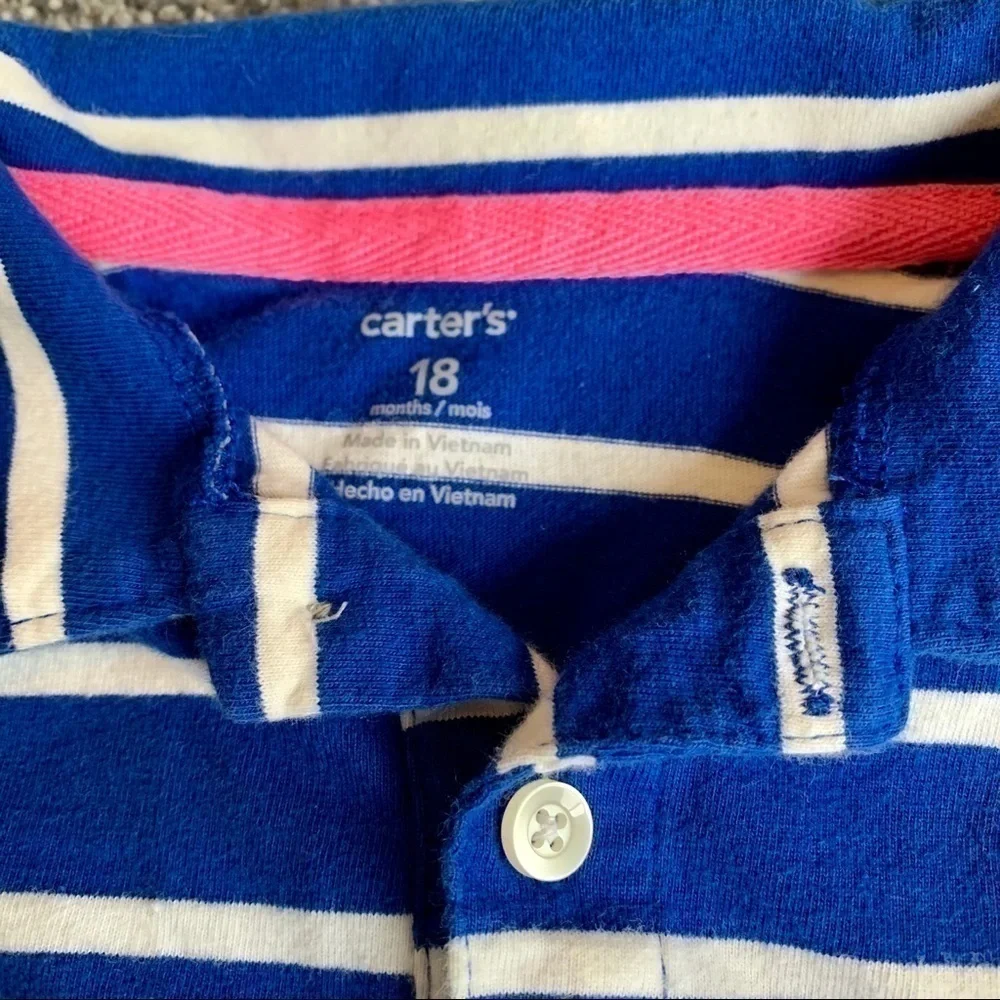 Carter's Blue Polo Tops set of 2 - 18 months